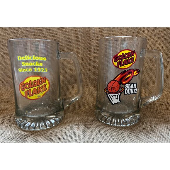 Golden Flake Vintage   Glass Tumbler Mugs Bundle of 2 20 fl oz Slam Dunk - Picture 2 of 7